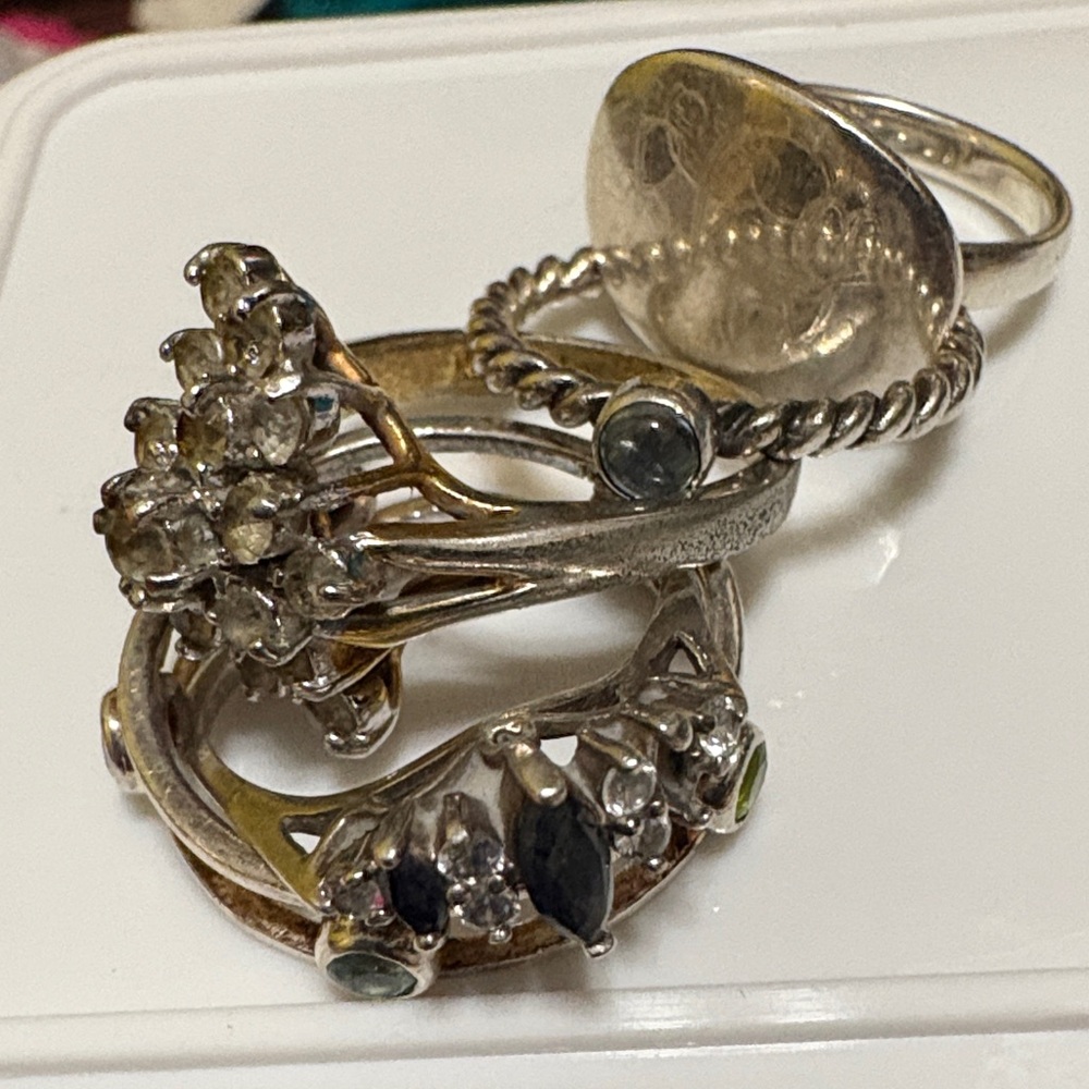 Five Stack Sterling Silver Ring 925 All Women's R… - image 6